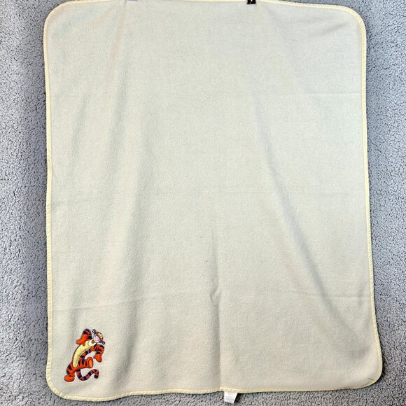 Tigger Winnie The Pooh Baby Embroidered Blanket 36x32 Rare Disney Cover - Picture 3 of 6